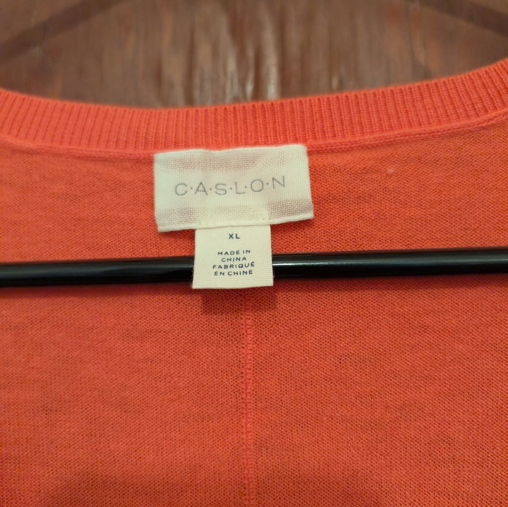 Caslon Women's Orange V-Neck Top NAH - Picture 2 of 2